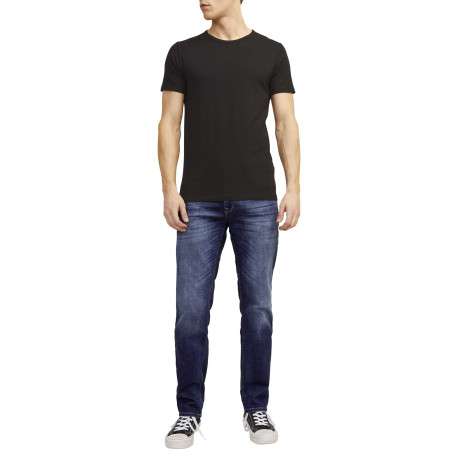 Jean 5 poches Clark en coton indigo délavé avec une coupe droite - Image 6