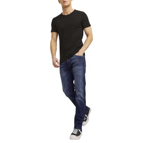 Jean 5 poches Clark en coton indigo délavé avec une coupe droite - Image 7