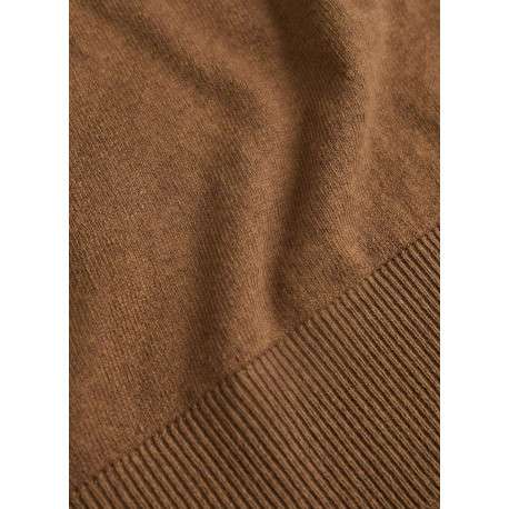Pull camel en maille fine à coupe ajustée avec col roulé et manches longues - Image 4