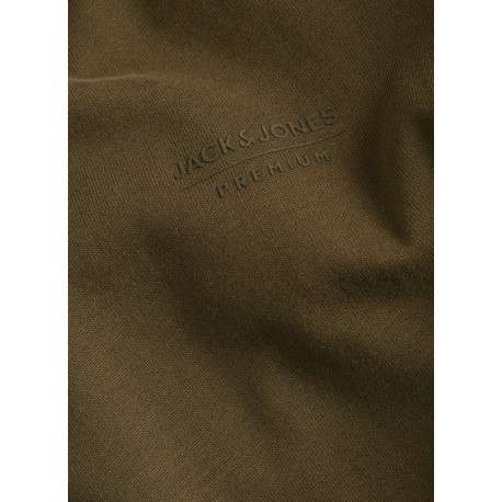 T-shirt manches courtes en coton kaki uni avec une coupe droite - Image 4