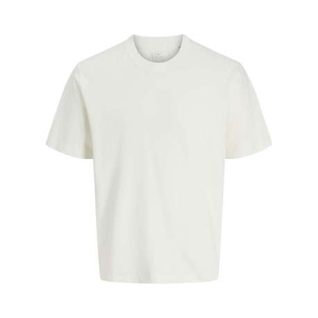 T-shirt manches courtes en coton blanc uni avec une coupe droite