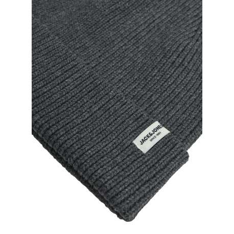 Bonnet gris en coton biologique en maille côtelée - Image 2