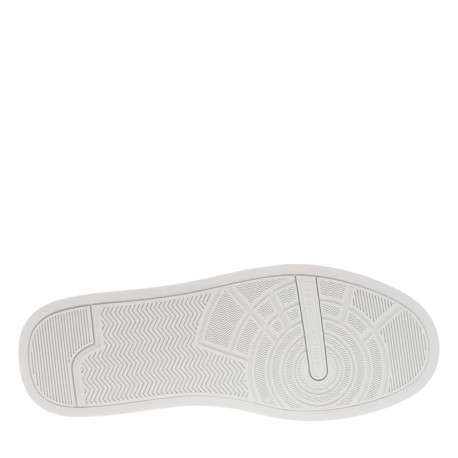 Baskets en cuir blanches avec lacets plats et empiècement en daim - Image 5