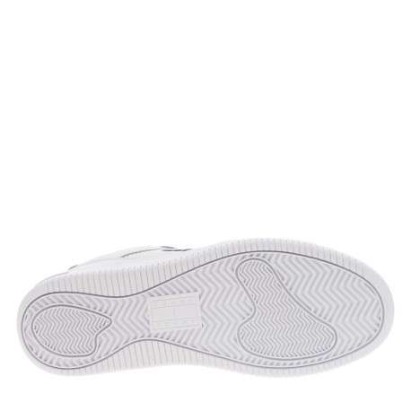 Sneakers blanches avec le logo sur le côté et des lacets plats - Image 5