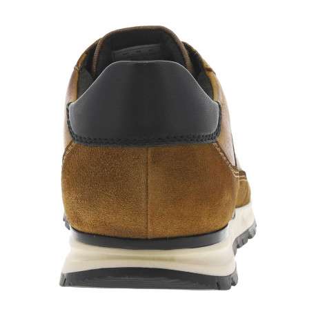 Sneakers en cuir cognac à talon plat avec lacets bicolores et logos de la marque - Image 6