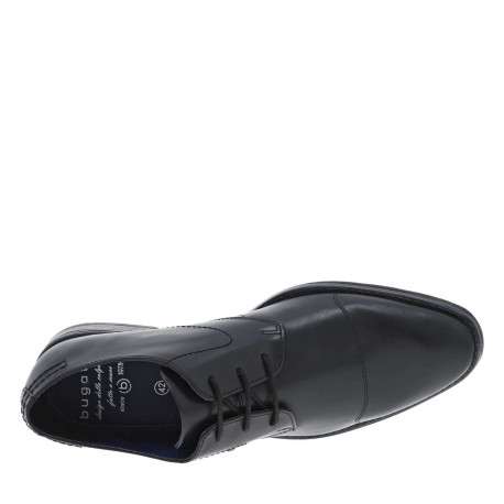 Derbies en cuir noires avec semelle à talon plat et fermeture à lacets - Image 4