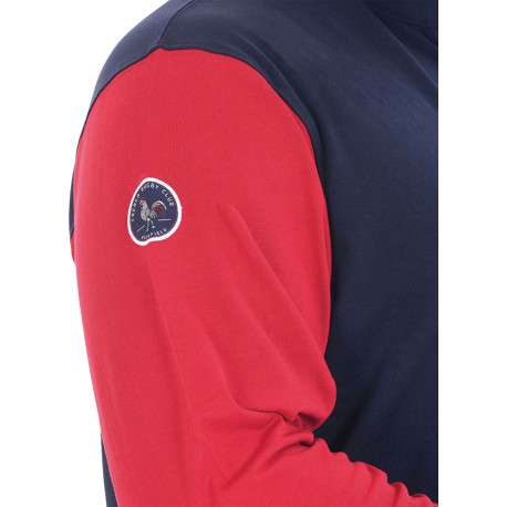 Polo en coton biologique marine bicolore à coupe droite avec un col à revers - Image 4