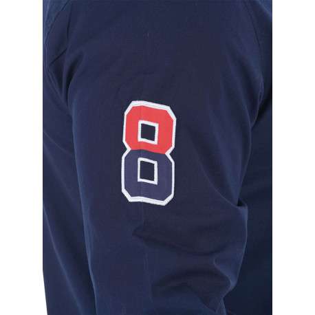 Chemise en coton biologique marine unie à coupe ajustée avec un col boutonné - Image 4