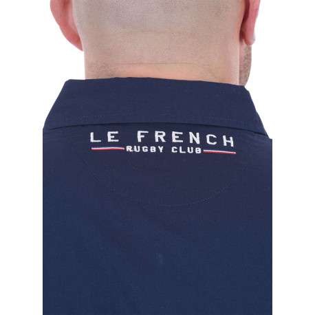 Chemise en coton biologique marine unie à coupe ajustée avec un col boutonné - Image 6