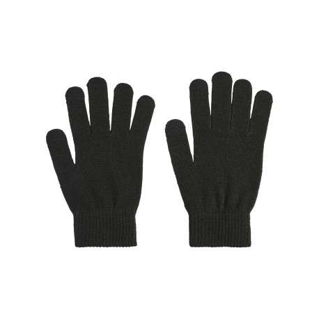 Gants noirs unis avec larges élastiques aux poignets