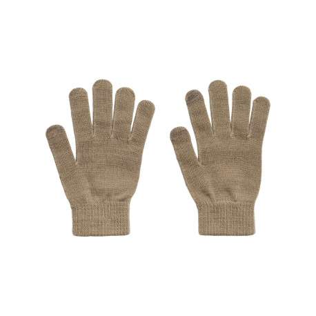Gants caramel unis avec larges élastiques aux poignets