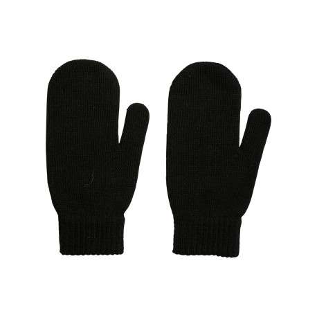 Gants noirs unis type moufles avec une forme arrondie