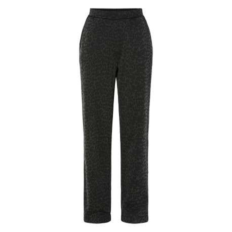 Pantalon chino anthracite à motif léopard avec poches plaquées