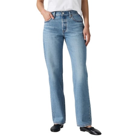 Jean 501® '90S en coton bleu jean clair uni avec multiples poches