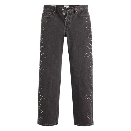 Jean 501® '90S en coton anthracite uni coupe droite avec des petits strass