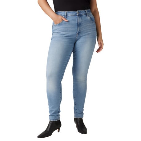 Jean 721™ bleu jean clair en coton coupe skinny avec un patch de la marque