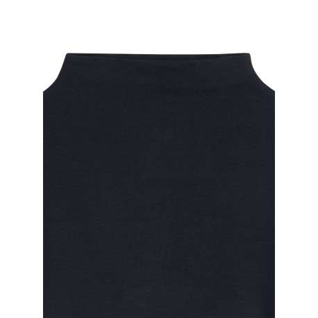 T-shirt noir uni avec un col montant et des manches longues - Image 6