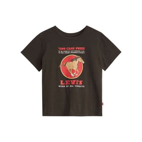 T-shirt en coton noir à imprimé fantaisie avec des manches courtes - Image 3