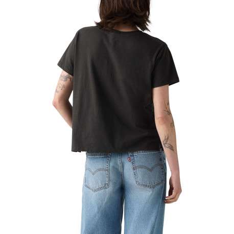 T-shirt en coton noir à imprimé fantaisie avec des manches courtes - Image 6