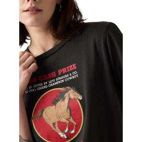 T-shirt en coton noir à imprimé fantaisie avec des manches courtes - Image 7