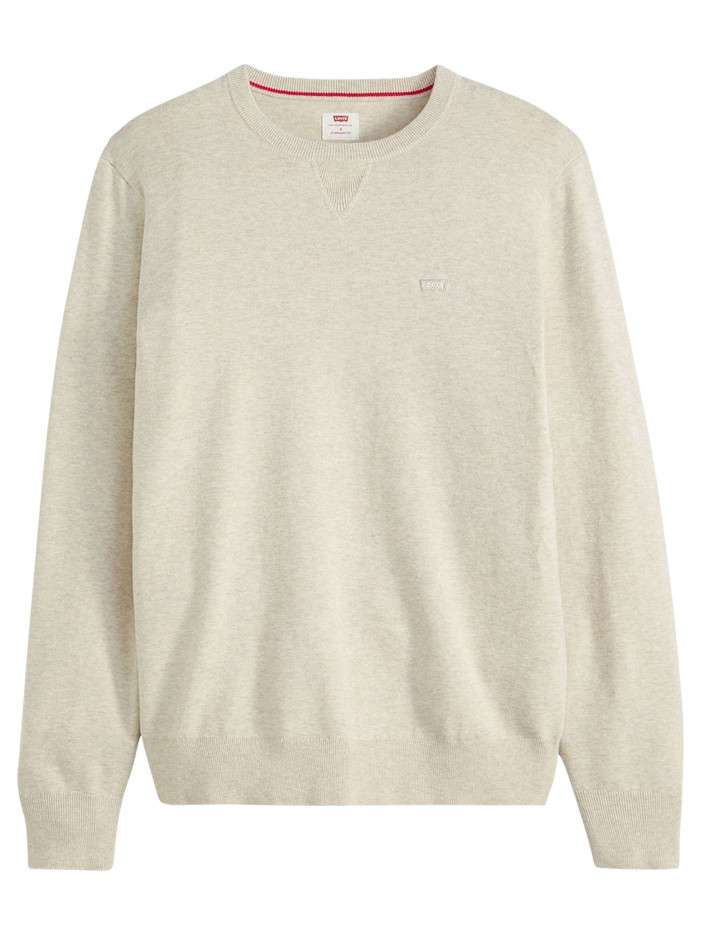 Pull en coton beige uni...