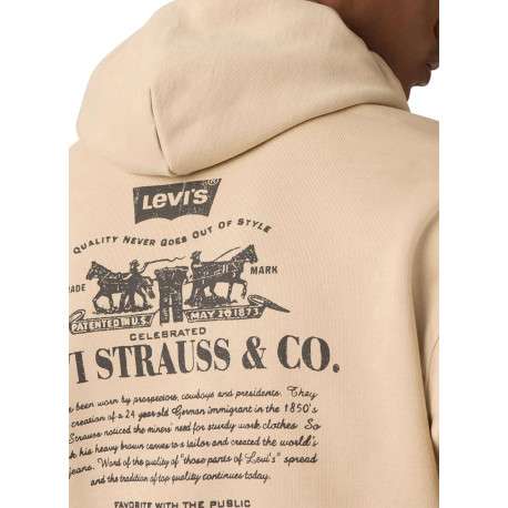 Sweat écru uni en coton avec un col à capuche et une poche traversante - Image 6