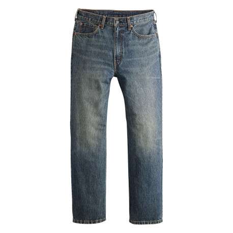 Jean 565 Loose Straight en coton bleu uni avec une coupe droite