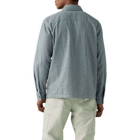 Chemise en coton rayée blanc et marine avec une fermeture par boutons - Image 4