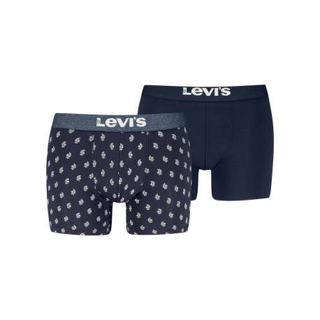 Lot de 2 boxers courts bleus en coton avec ceinture élastiquée