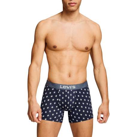 Lot de 2 boxers courts bleus en coton avec ceinture élastiquée - Image 3