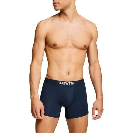 Lot de 2 boxers courts bleus en coton avec ceinture élastiquée - Image 4