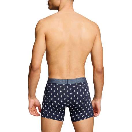 Lot de 2 boxers courts bleus en coton avec ceinture élastiquée - Image 6