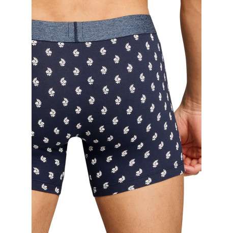 Lot de 2 boxers courts bleus en coton avec ceinture élastiquée - Image 9