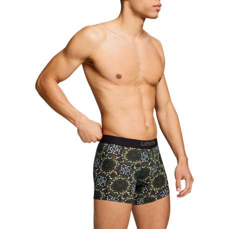 Lot de 2 boxers courts noir et vert en coton avec ceinture élastiquée - Image 3