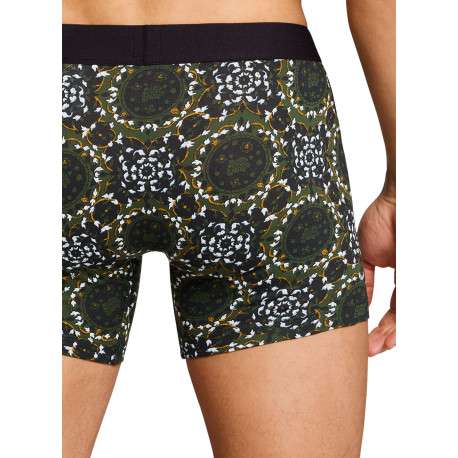 Lot de 2 boxers courts noir et vert en coton avec ceinture élastiquée - Image 6