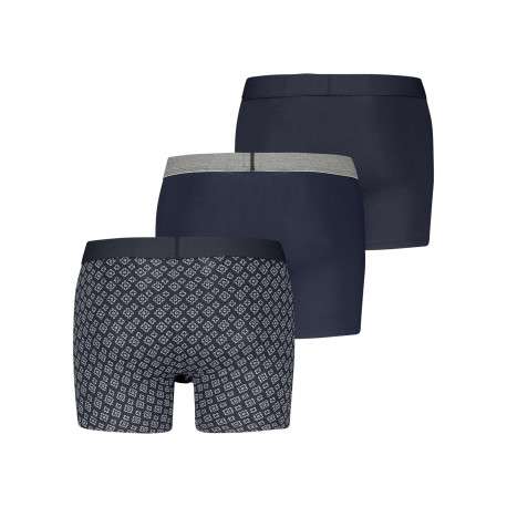 Lot de 3 boxers courts bleus en coton avec ceinture élastiquée - Image 2