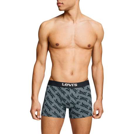 Lot de 3 boxers courts gris et noir en coton avec ceinture élastiquée - Image 3