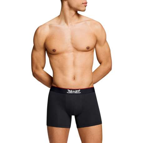 Lot de 3 boxers courts gris et noir en coton avec ceinture élastiquée - Image 4
