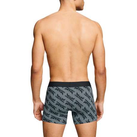 Lot de 3 boxers courts gris et noir en coton avec ceinture élastiquée - Image 7