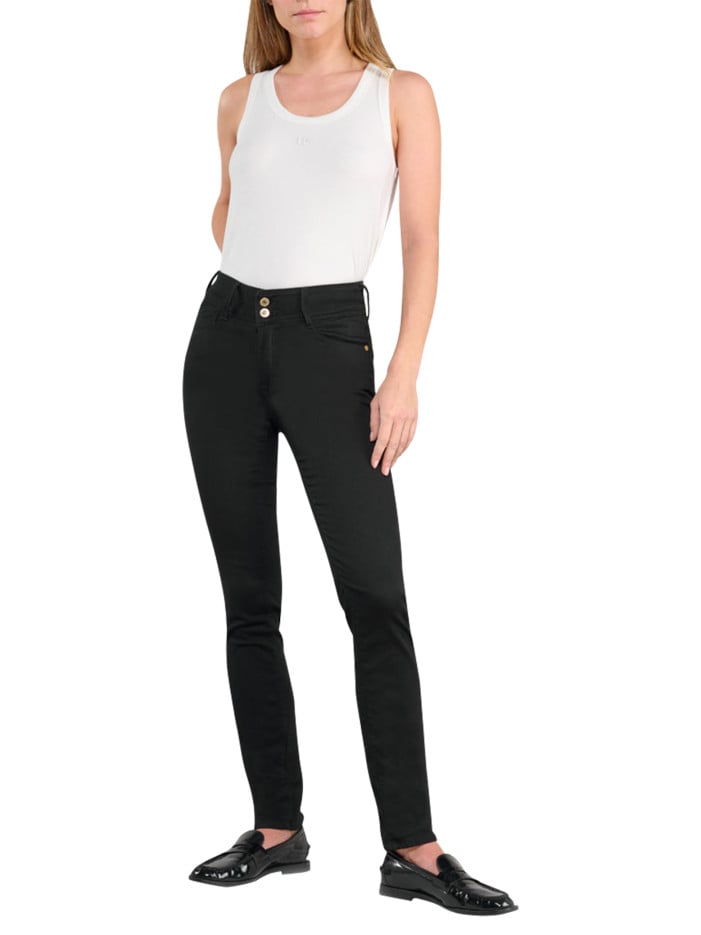 Jean en coton mélangé noir...