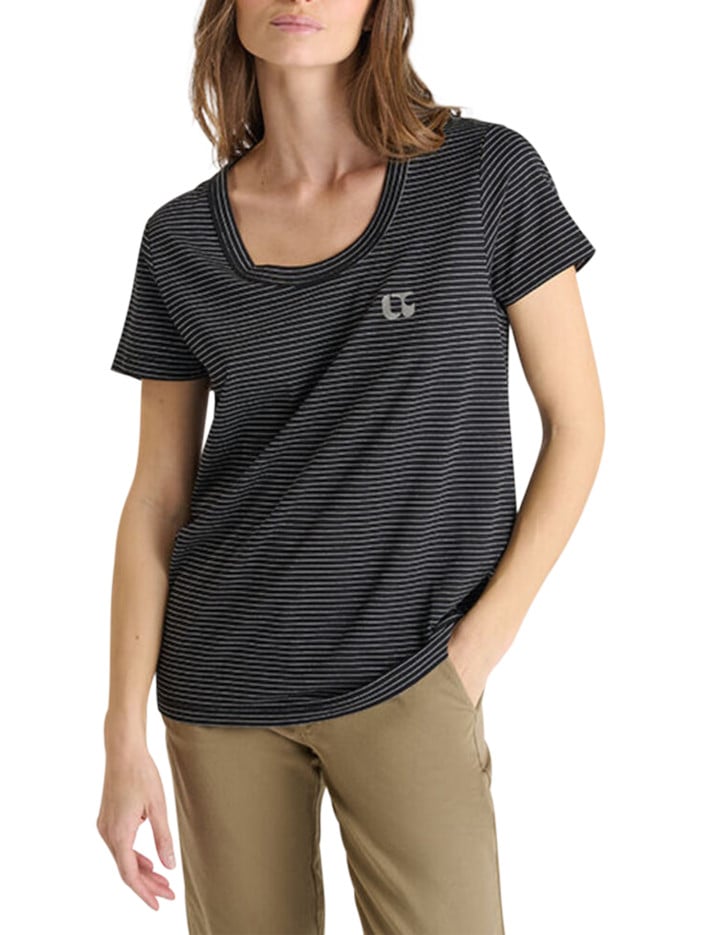 T-shirt noir rayé avec une...