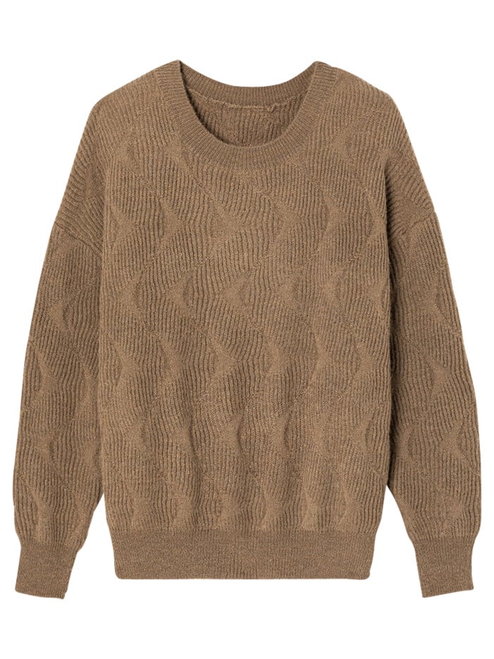 Pull marron uni avec une...