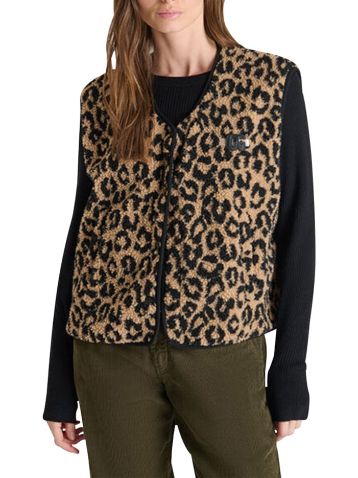 Gilet léopard imprimé avec...