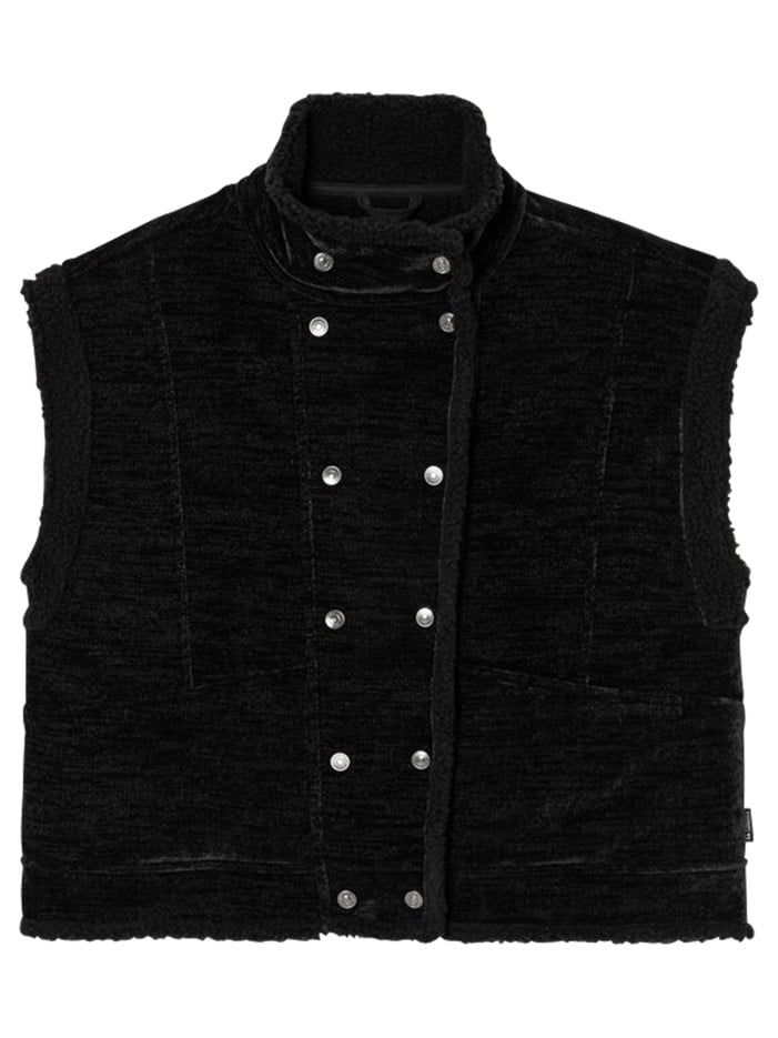 Gilet noir uni avec un col...