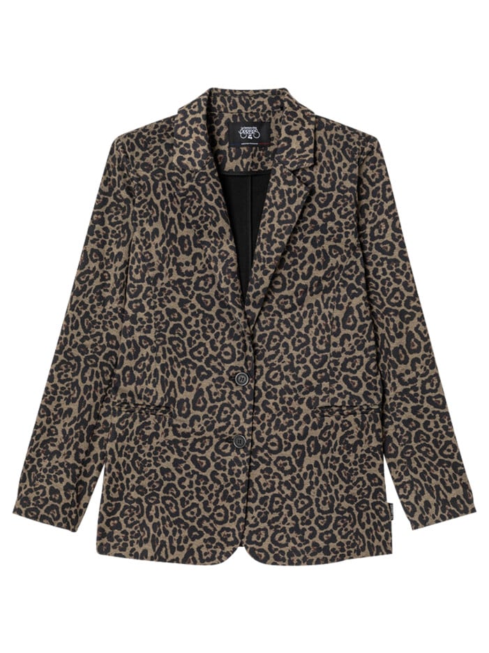 Blazer léopard imprimé avec...