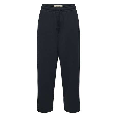 Pantalon de jogging noir uni à coupe loose et à taille élastiquée