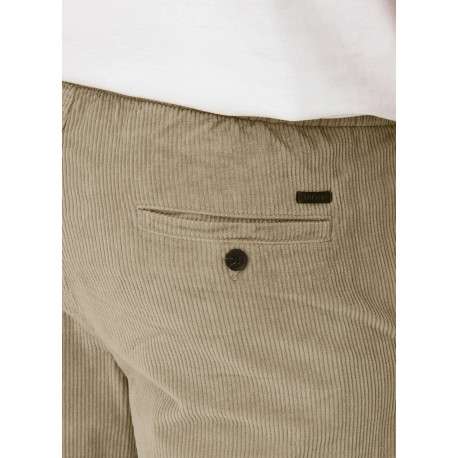 Pantalon en coton beige en velours côtelé à coupe regular fit - Image 3