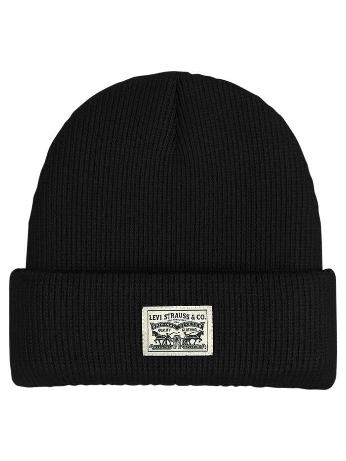Bonnet en coton noir uni...
