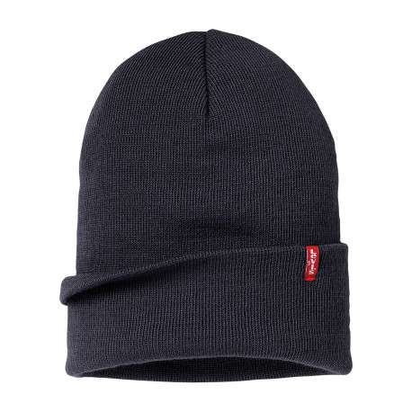 Bonnet marine uni avec large revers et étiquette de la marque - Image 4