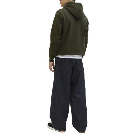 Sweat vert uni avec une coupe droite un col à capuche et des manches longues - Image 7